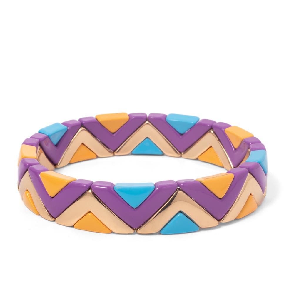 2026 Hot Selling Fashion Fashion Patchwork Bracelet Bohemian Style Can Be Folded Wear DIY Mixed Color Enamel Beaded Bracelet