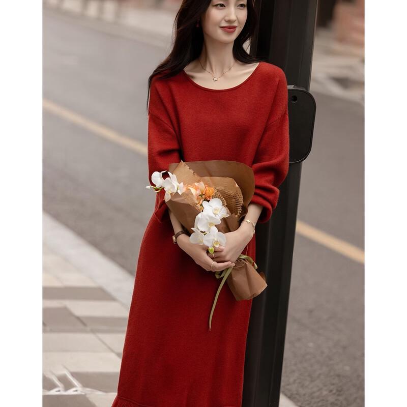 Demana Women's Elegant Tassel Knitted Dress