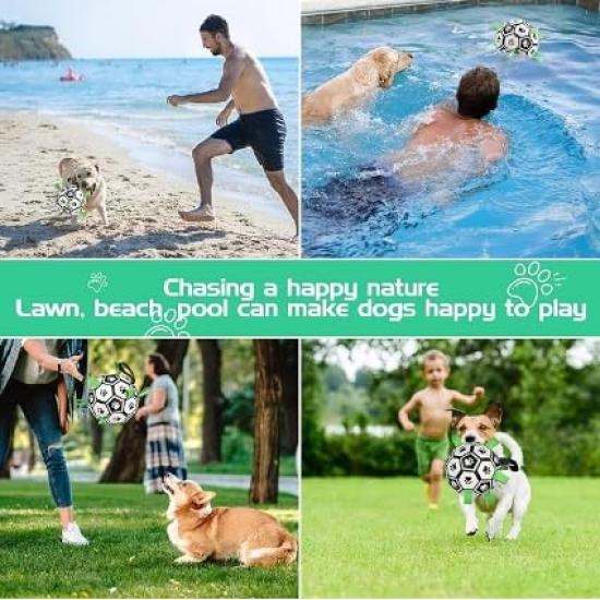 DICOCO Dog Soccer Ball TPU Chewing Suitable for All Safe and Secure Air Paw Print 19cm Ball, Shape, Ultra-Durable Coating, Reliever, Tug-of-War,