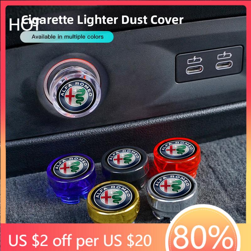 Hub Caps Car Cigarette Lighter Dust Cap Power Port Dustproof Cover Plug For Alfa Romeo 156 159 147 4C 8C 166 Giulia Giulietta MiK