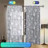 2pcs Grey Rose Pattern Printed Curtain for Home Decor - Rod Pocket Window Treatment for Bedroom, Office, Kitchen, Living Room