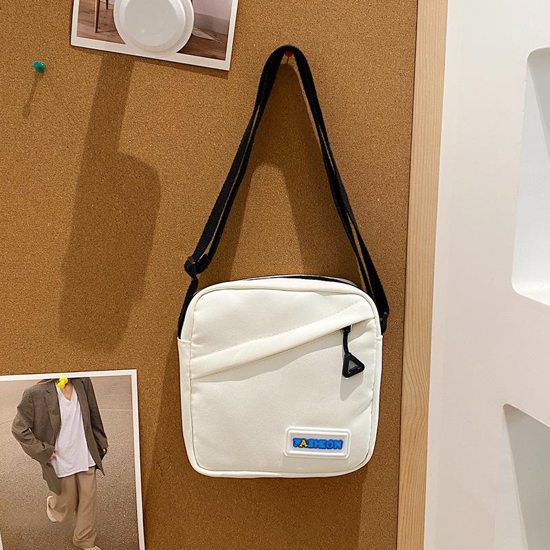 2025 street trend small satchel women's fashion casual composite cloth out of the street contrasting color shoulder small square bag