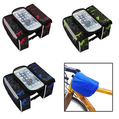 Fahrrad-Mountainbike-Vorderträgertasche Touchscreen-Handytasche Vergrößerte Satteltasche Rahmen-Oberrohrtasche Fahrradausrüstung