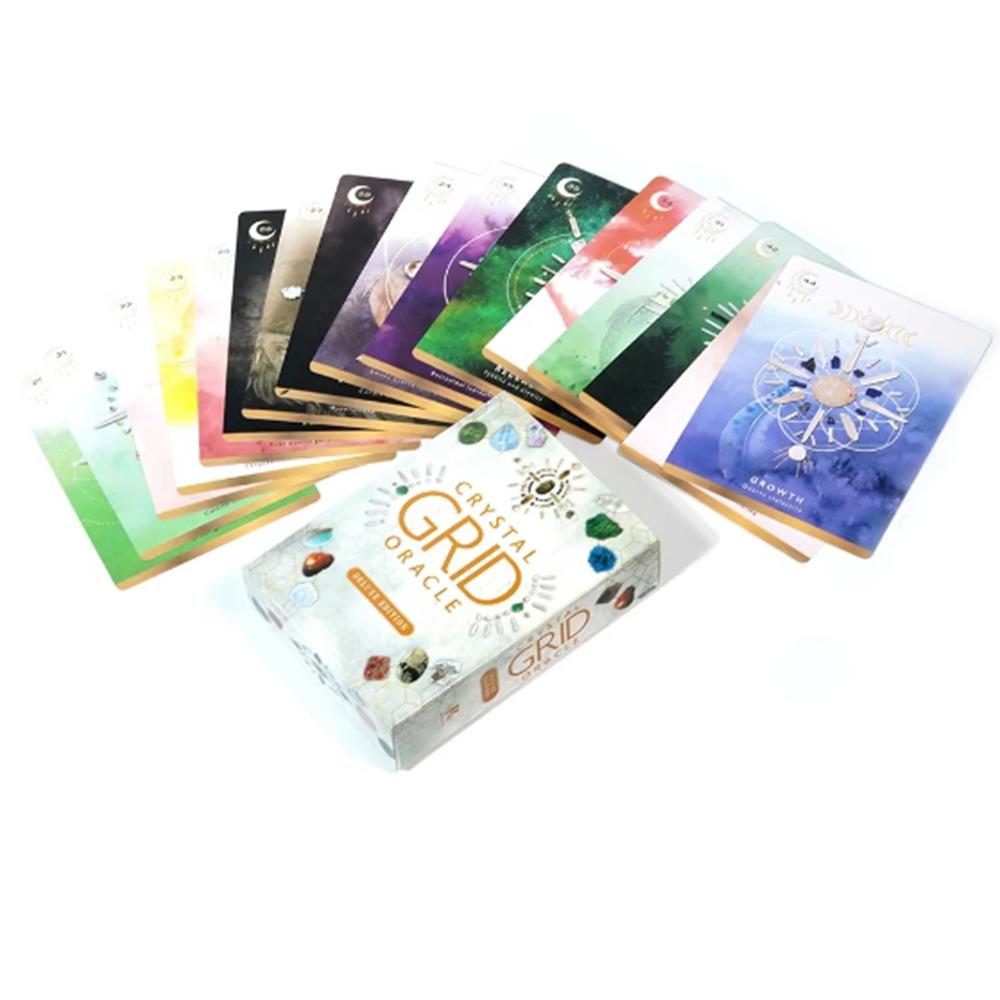 Divination Tarot Cards Unique Divination Tools Crystal Grid Oracle English Version Board Game Fate Divination Fortune Telling