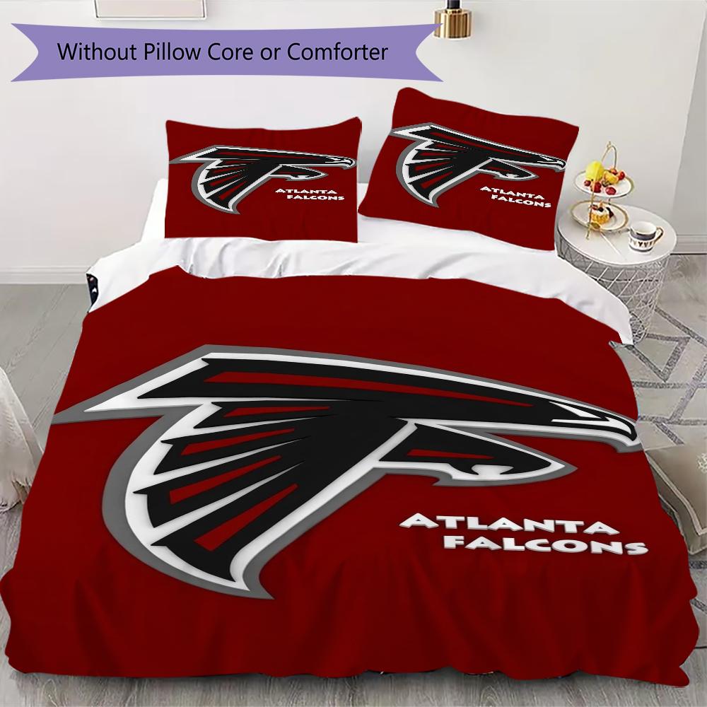 Atlanta Falcons Muster Bettwäsche Steppset Steppdecke Kissenbezug Heimdekoration Geburtstagsgeschenk (1*Bettbezug + 2*Kissenbezug ohne Füllung)
