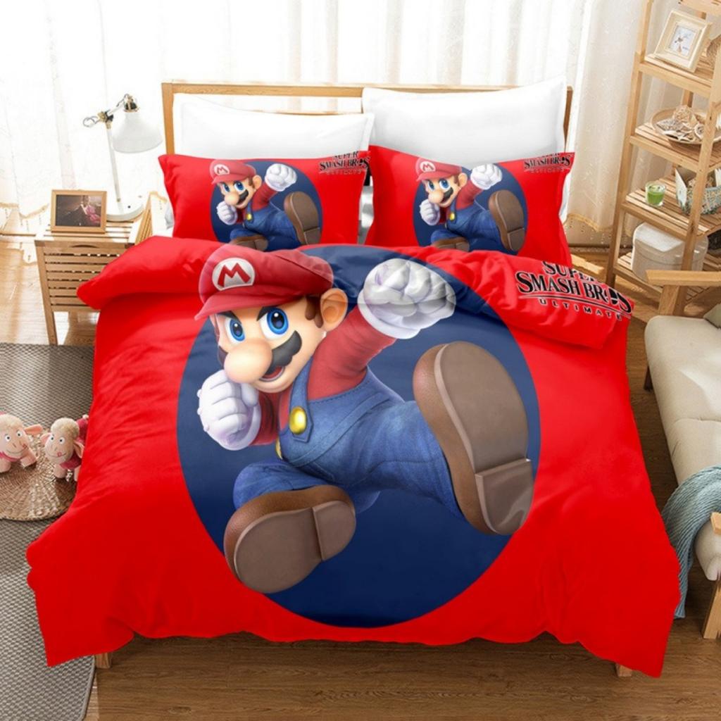 Super Mario Duvet Cover Set Comfortable and Warm Bedding Set for Decorating Your Bedroom and Enhancing Home Life for Teens Gifts