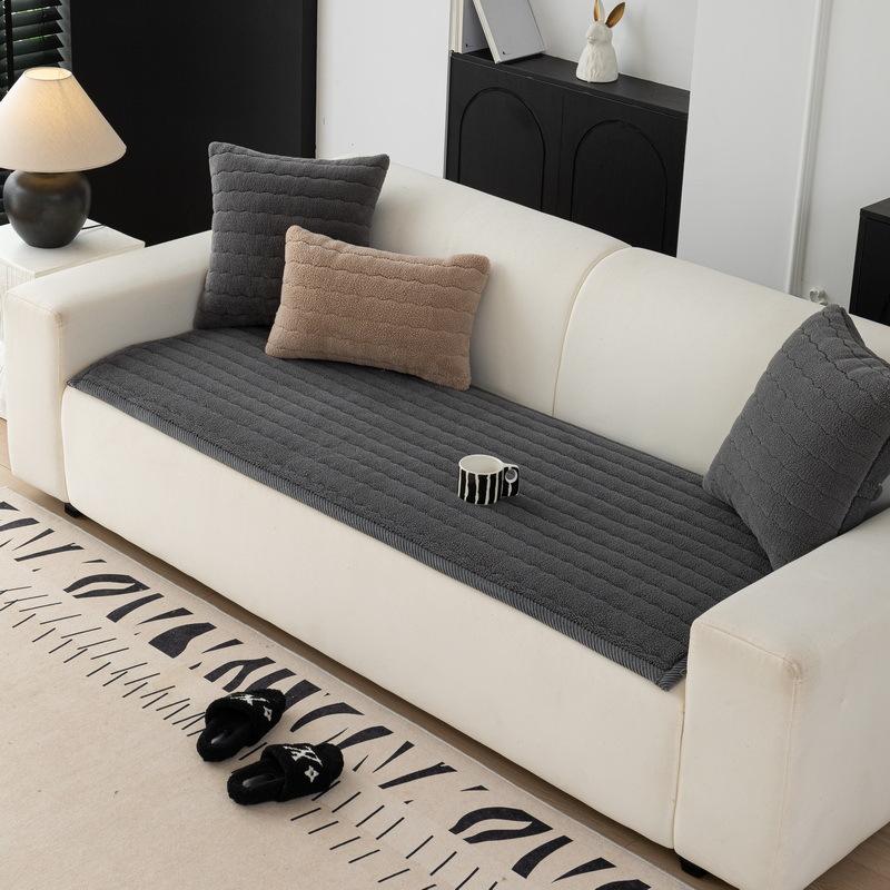 Modern Minimalist Sofa Cover Fabric For Autumn And Winter Straight Row One-Piece Anti Slip Sofa Cushion Cover Skin Friendly 55x55cm