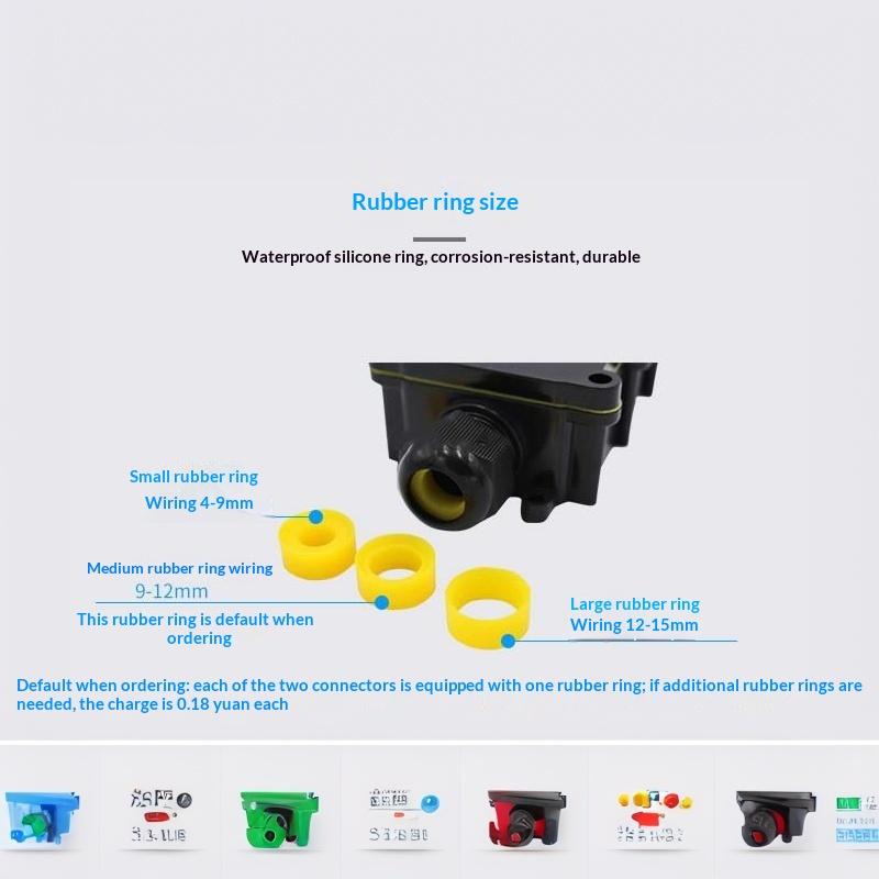 G713 IP68 Waterproof Junction Box 6 Cable Ports Heavy Duty Plastic Shell for Farm Outdoor Power Cable Splicing