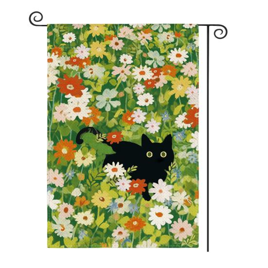 Hello Spring Floral Garden Flag 12x18 Inch Double Sided Colorful Flowers