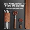 304 Grade Stainless Steel Coffee Scoop with Smooth Walnut Handle 15ml or 30ml Measuring Spoon for Pour Over and