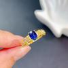 Genuine Natural Sapphire Ring with Jewelry Certificate 5mmx7mm 0.7ct Royal Blue Sapphire  CopperRing Gift for Women