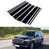 8pcs/set Glossy Black Car Door Window Center Middle Column BC Pillar Post Cover Trim Fit For Toyota Land Cruiser J300 2022-2024