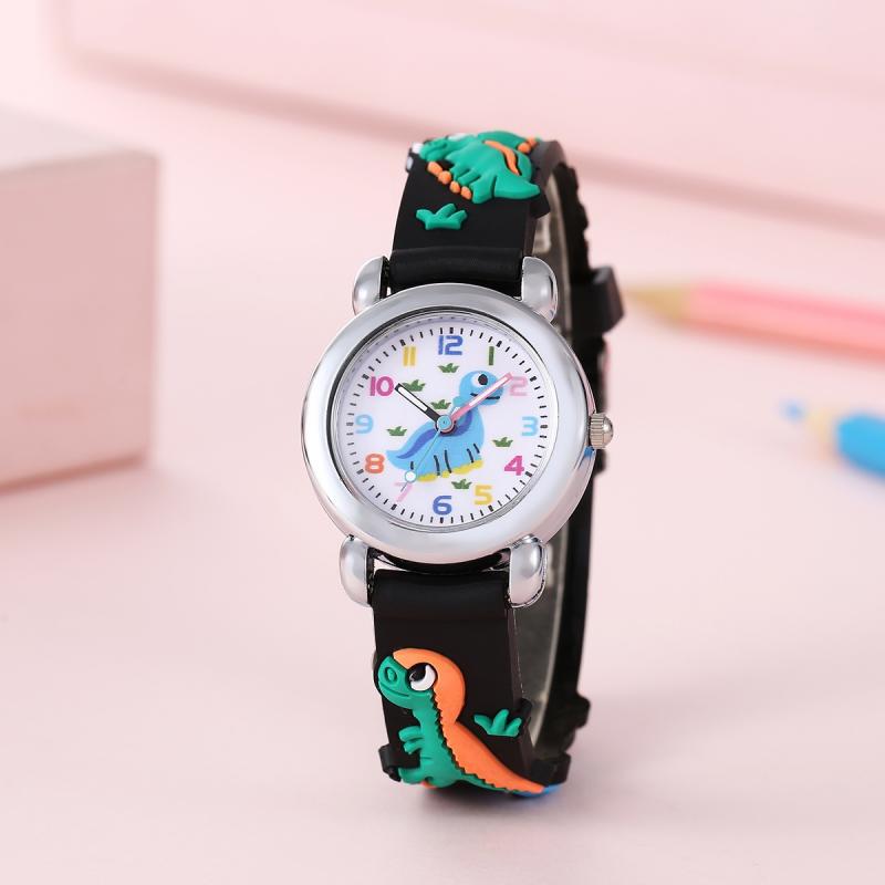

1pc/2pcs-Children s watch with cartoon dinosaur pattern strap, watch bracelet, box set, suitable for children s Christmas gifts