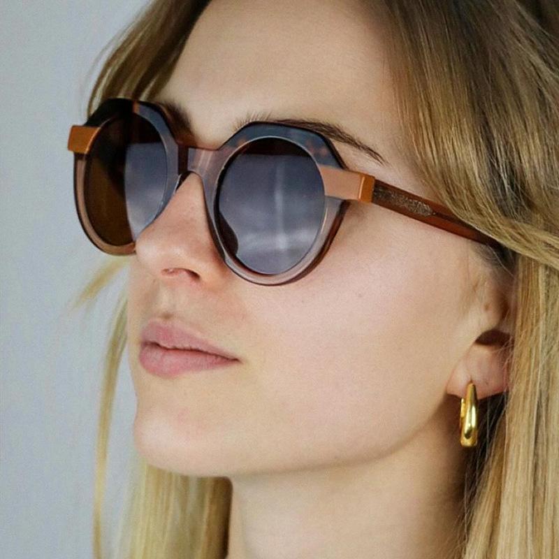 Irregular Round Sunglasses Women For Men  Vintage Sun Glasses Luxury Brand Designer Punk Multicolor Steampunk Shades Uv