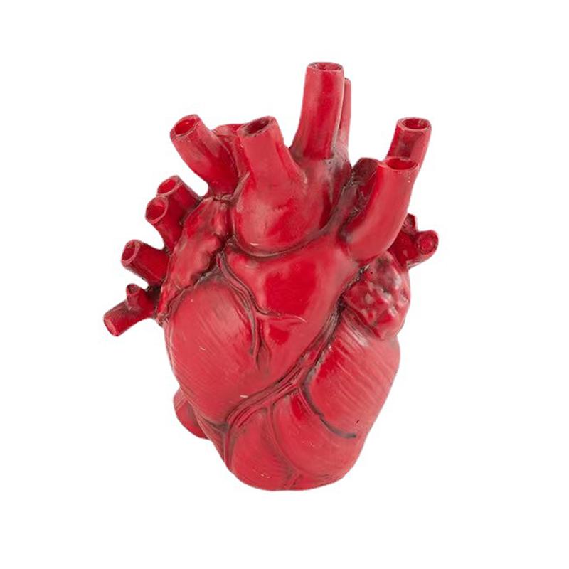Creative Heart-Shaped Heart Vase Vases For Flowers Sculpture Customized Vase Heart-Shaped Art Resin Vase Desktop Home Decoration