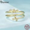 BAMOER 925 Sterling Silver Delicate Elegant Branch Element Adjustable Ring for Women Fine Jewelry