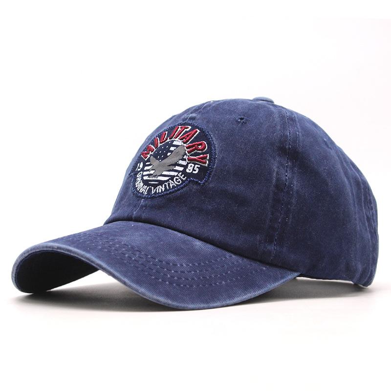 Washed Cotton Eagle Embroidered Baseball Cap Washed Retro Cap Outdoor Sun Hat