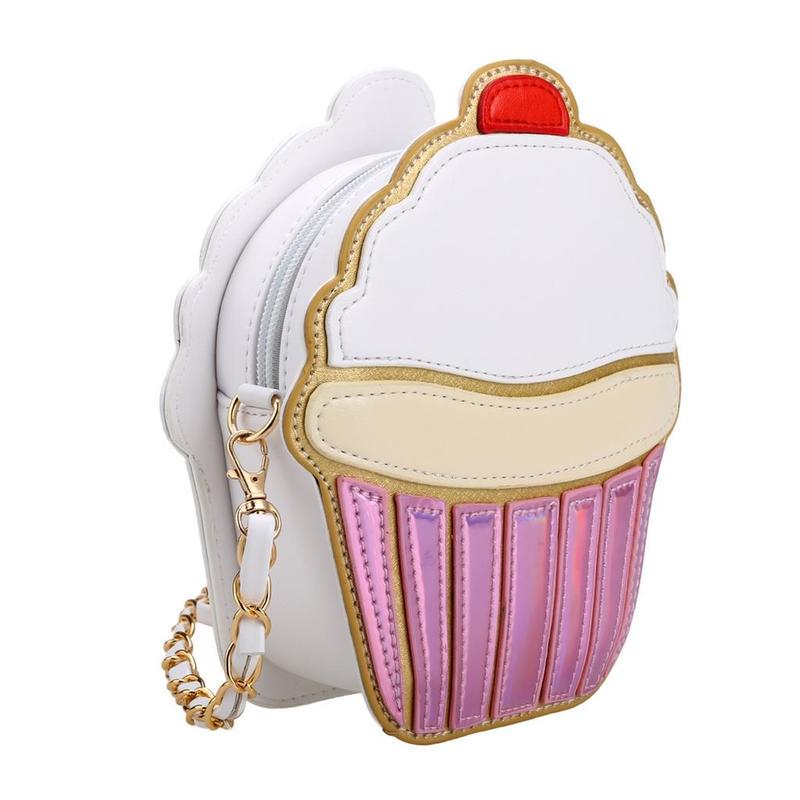 Shoulder Bag Women Ice Cream Cupcake Cute Cartoon Chain Clutch Crossbody 1pcs Mini Bag Patchwork