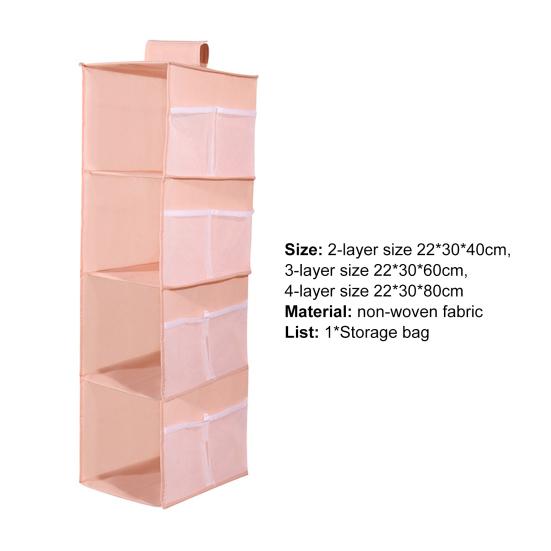 Organizador de armário multicamadas com fita de fixação Oxford Cloth Home Dormitório Underware Organizador para banheiro