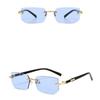 Rectangle Men Sunglasses UV 400 Driving Shades Eyewear Vintage Rimless Sunglasses  Outdoor