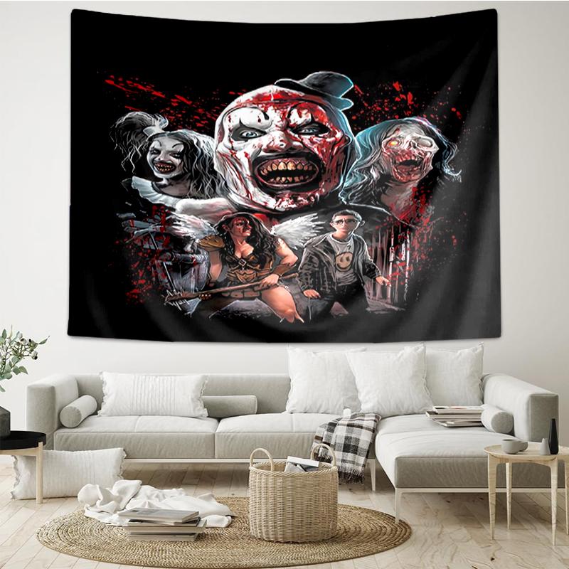 Halloween-horror Print Tapestry, Backdrop, Easy Setup, Ideal for Bedroom, Office & Living Room, with Aesthetic Wall Hanging Decor.