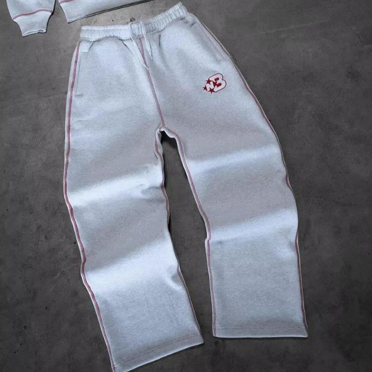 Y2K Fleece Besticktes Sweatpants & Hoodie Set für Männer und Frauen