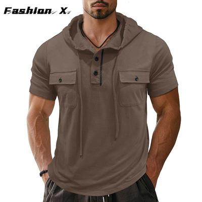 Weicher Kurzarm-Hoodie für Herren, leichter Pullover, Sommer, lässige Kapuzen-Sweatshirts, atmungsaktive T-Shirts, feuchtigkeitsableitende Dry-Fit-Shirts für Männer