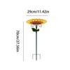 Flower Bird Bath Sunflower Metal Stake Weather-Resistant Water Tray Hummingbird Water Bowl Bath for Outdoor Garden Patio