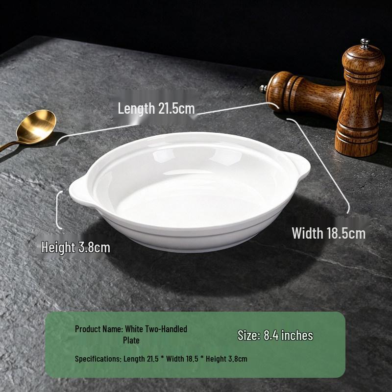 Melamine Round Two-Eared Plate: Imitation Porcelain Deep Dish for Restaurants and Hotels