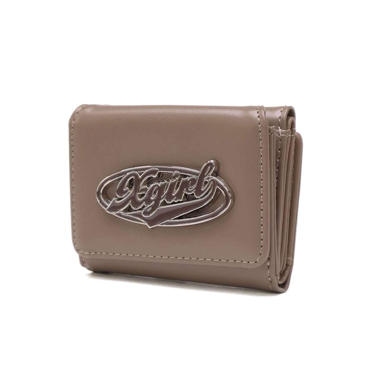 

wallet OVAL LOGO BUCKLE MINI WALLET BROWN [X Girl] Tri-fold