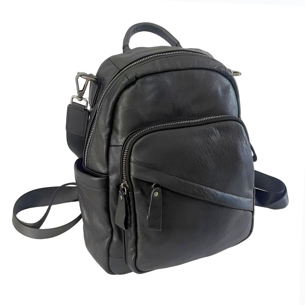 

Кожаный рюкзак женский дорожный универсальный рюкзак черный модная женская сумка бутик чёрный