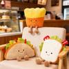 Cute Anime Food Doll Character Bread Plush Toy - Stuffed Soft Toy of Sandwich Pizza Taco French Fries for Kids Gift