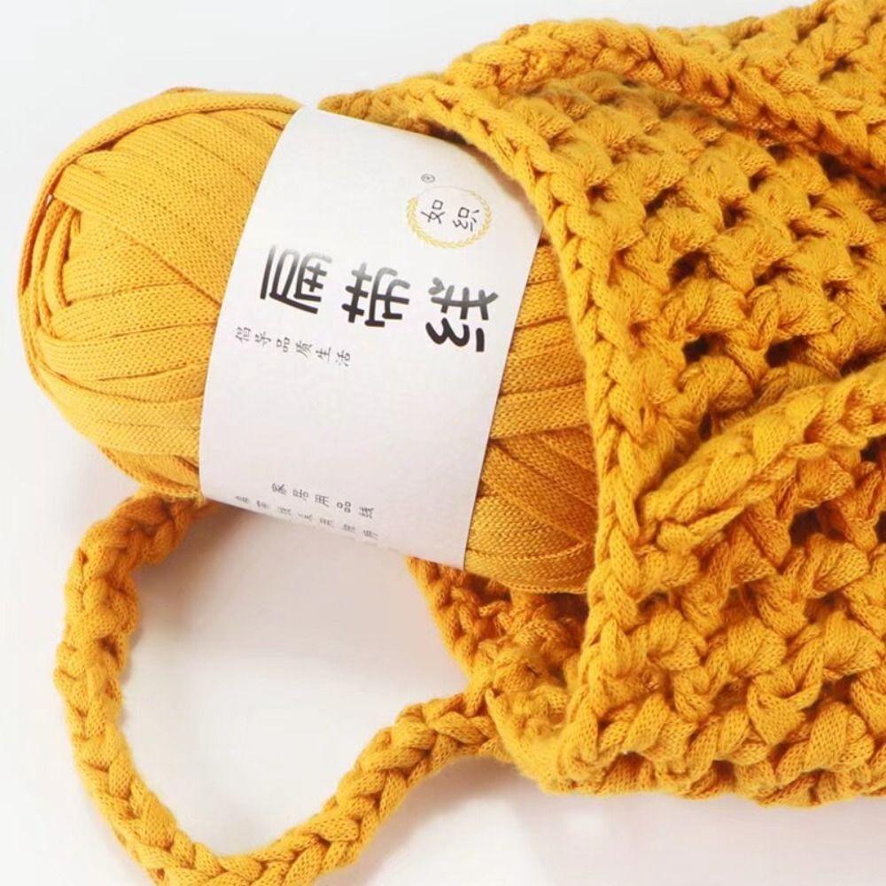 40M Knitting Yarn Elastic Thick Crochet Yarn Terylene Flat Thread T-Shirt Yarn  Beginner