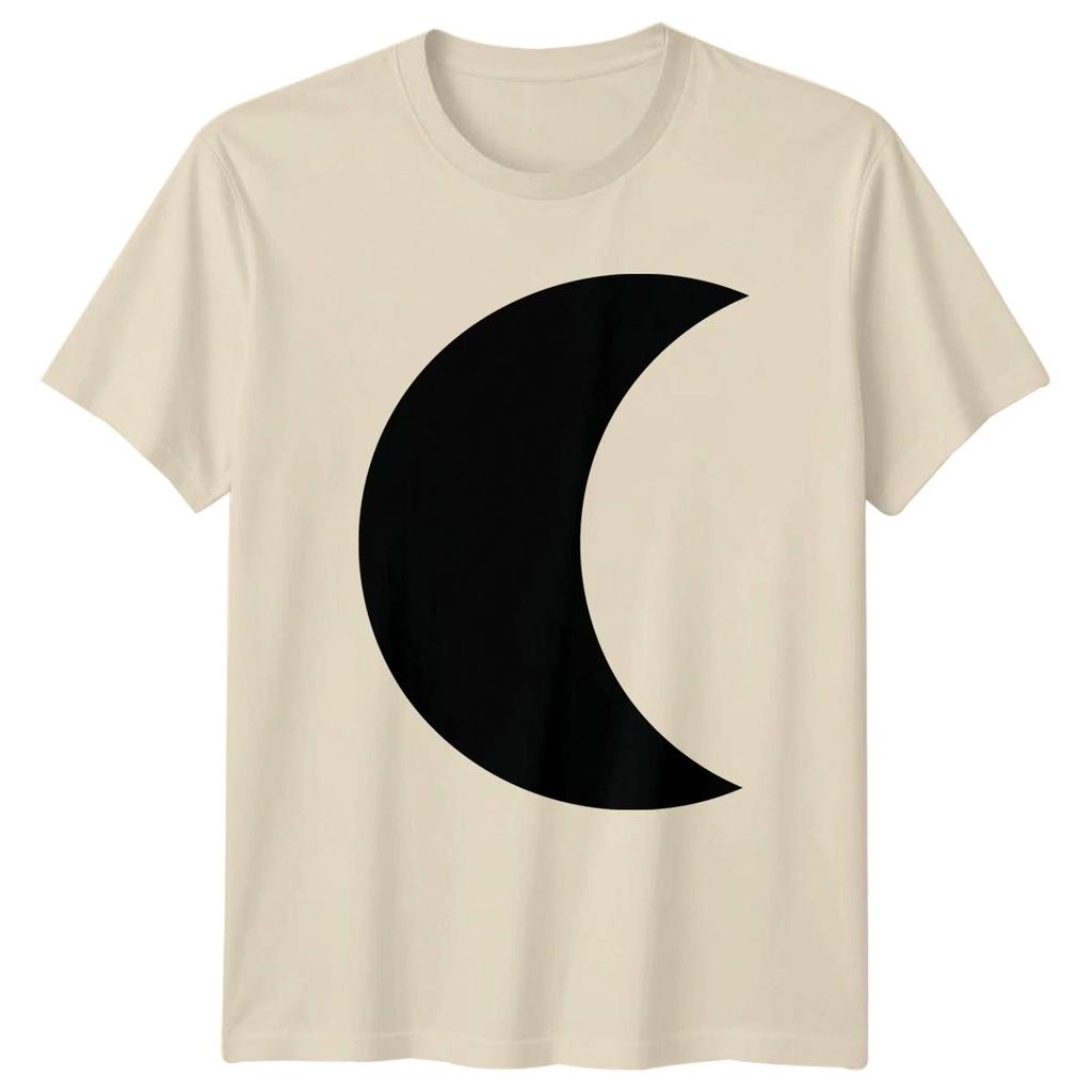 Minimalist Black Crescent Moon Silhouette T-Shirt Lunar