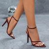 Fashion Comemore 2025 New Sexy Sandals Women Pointed Patent Leather Cross Ankle Straps Thin High Heels Party Street Style Sandales Shoes