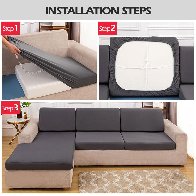 Waterproof Sofa Cushion Covers Non-Slip Silky Sofa Seat Covers Furniture Protector Soft Stretch Sofa Cover For Living Room El