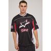 Foreign Trade Original Order Neo * Vision Radical American Vintage V-neck Patchwork Letter Print Sports Jersey