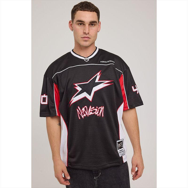 Foreign Trade Original Order Neo * Vision Radical American Vintage V-neck Patchwork Letter Print Sports Jersey