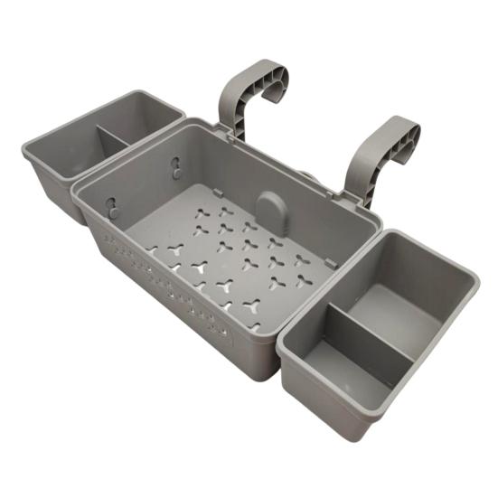 Poolside Storage Basket with Cup Holder Large Capacity Strong Load-bearing Hollow Design Waterproof Swimming Pool Hanging Storage Basket