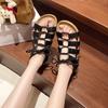 Fashion Elegant Women's Open Toe Cross Strap Design Flat Sandals 2025 New Luxury Retro Thick Sole Platform Sandals Summer Women's Shoes