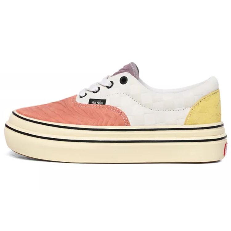 Vans Mixed Media Super Comfycush Era Low Top Skate Shoes Women Sneakers Yellow White Pink VN0A4U1D26A
