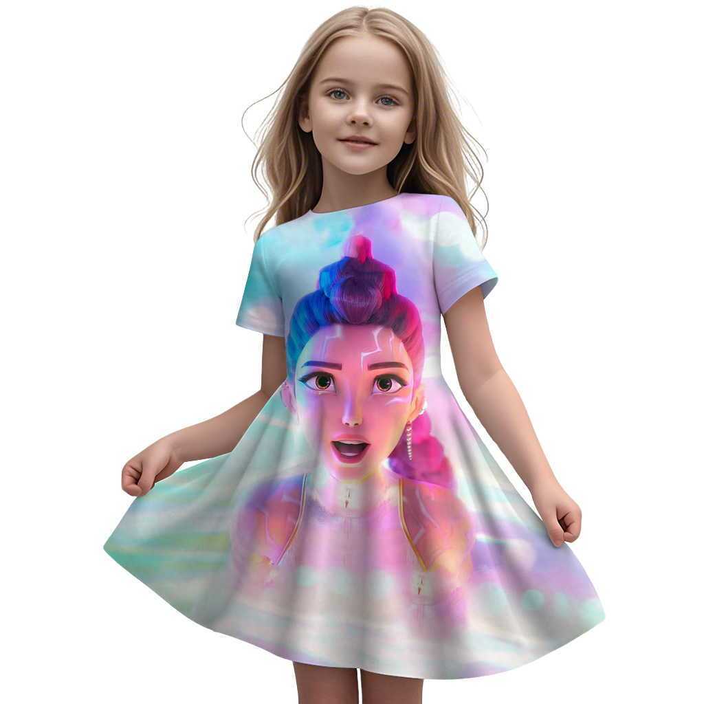 Kinder Mode K-Pop Hexenjagd Gruppe Kleid, Mädchen Prinzessinnenkleid