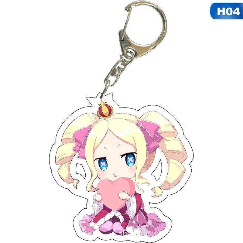 Re In A Different World From Zero Acrylic New Keychain Lovely Bag Charm Pendant Gift Fan Fun Key Chain Cute Souvenir Creativity