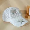 Rhinestone Visors Cap Butterfly Mesh Peaked Hat Fashion Flower Baseball Cap  Outdoor