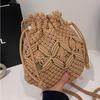 Cute Luxury Designer Brand Straw Woven Shoulder Crossbody Bucket Bag   Fashion Casual Summer Travel Beach Women Trendy