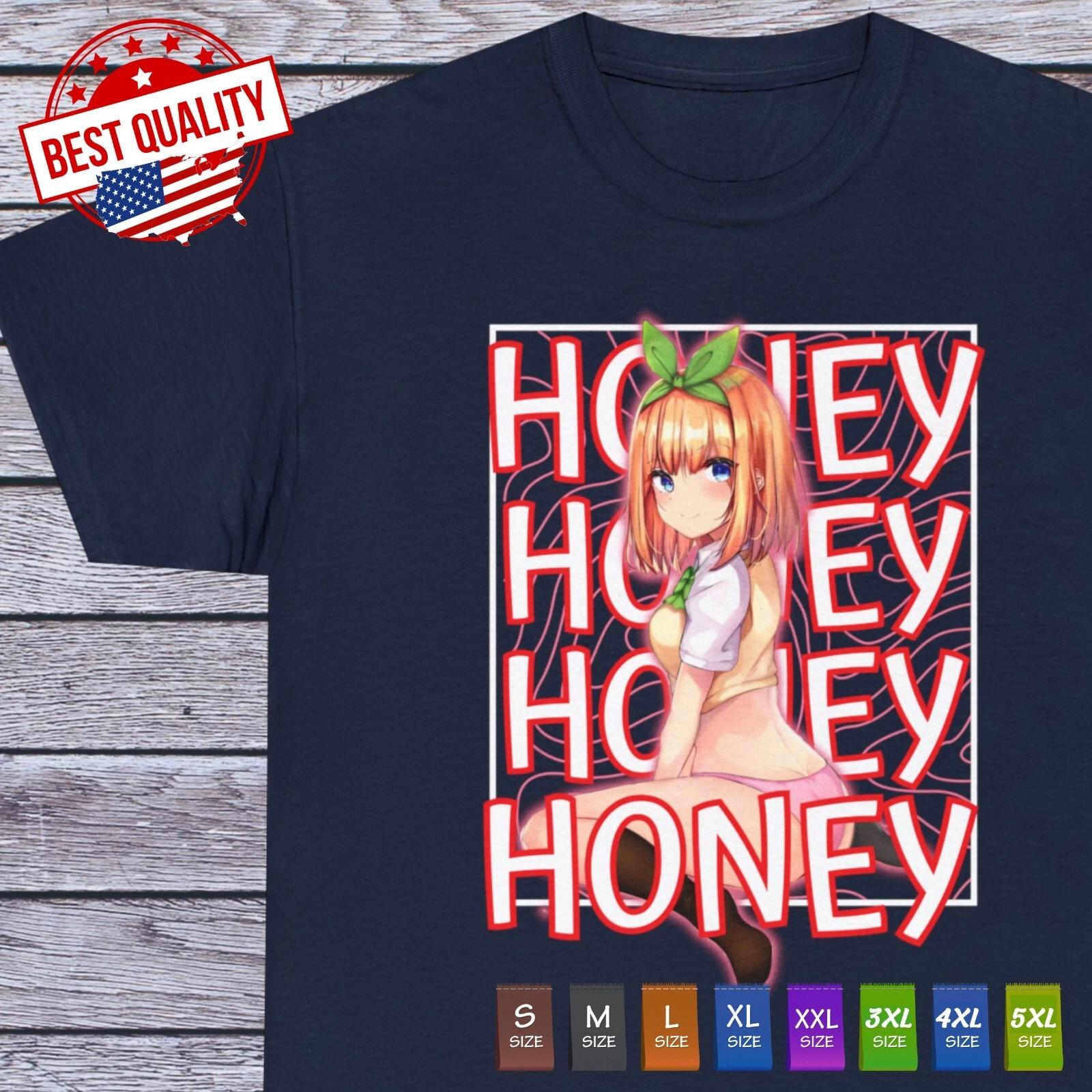 

Kawaii Waifu Shirt Honey Anime Clothing Manga Japanese Kawaii Sugoi Harajuku Tee 2XL