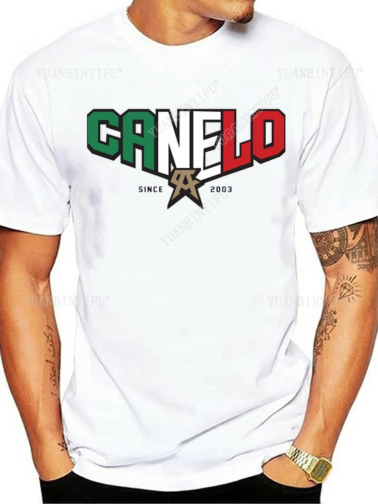 New Arrival  Classic Fashion Canelo Alvarez Boxinge Mexican Flag T-shirt  Casual  Short Sleeve O-neck Unisex Shirt Hot Product