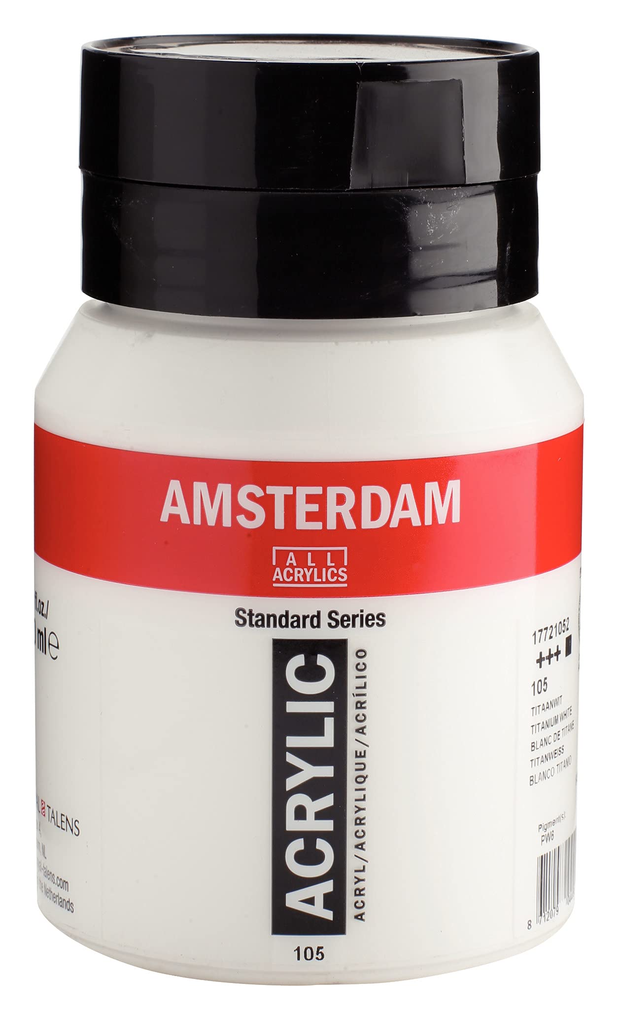 

Amsterdam Talens Acrylic Paint, Titanium White, T1772-105-2, 500ml, 474888