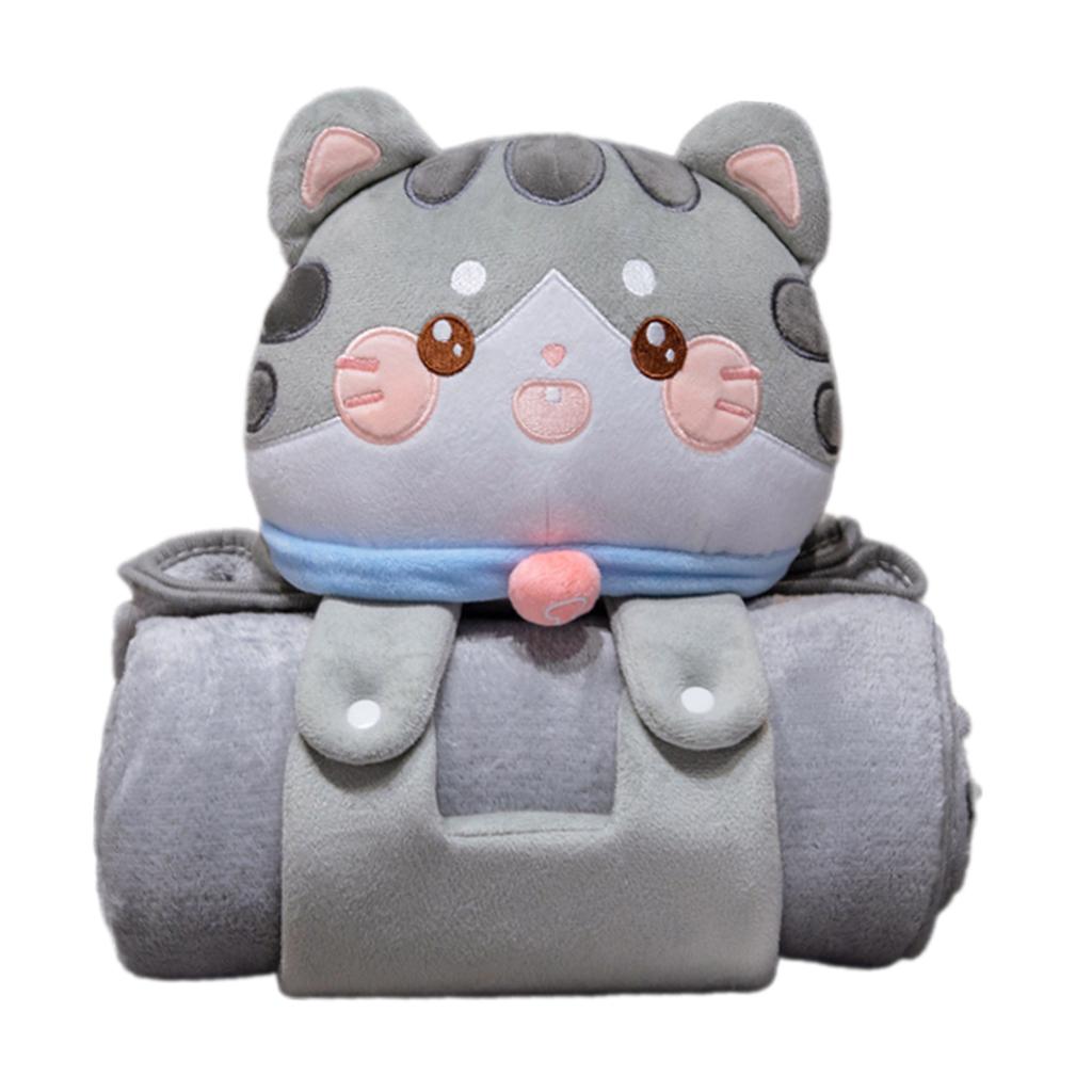 Plush Doll Air Conditioning Blanket Double-Use Pillow Soft Throw Blanket Naping Cushions Blanket Folding Gifts