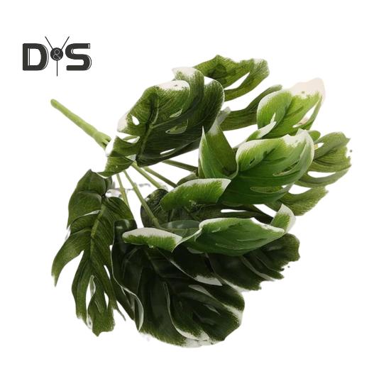 1 Branch Exquisite Workmanship Artificial Green Plant No Water Need Useful 9 Heads Fake Perilla Leaf Artificial Plant Decoration